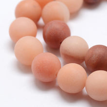 Load image into Gallery viewer, Strand of 60+ Pink Aventurine 6mm Frosted Round Beads