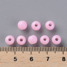 Load image into Gallery viewer, Pack of 200 Opaque Acrylic 6mm Round Large Hole Beads - Pink