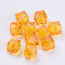 Load image into Gallery viewer, Acrylic Faceted Cube Beads 10mm Pack of 100 – Orange