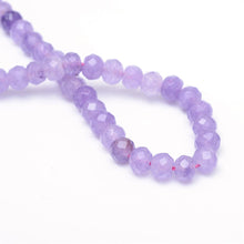 Load image into Gallery viewer, Strand of Faceted Rondelle Dyed Natural White Jade Bead Strands - Lilac