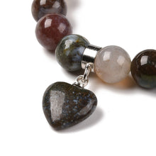 Load image into Gallery viewer, Natural Indian Agate Beads Stretch Bracelet One Size