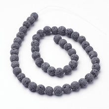 Load image into Gallery viewer, Natural Grey Lava Beads Loose Beads Round 6mm