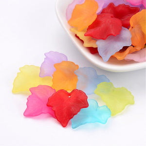 Mixed Lucite 24 x 23mm Leaf Beads Pack Of 40+