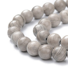 Load image into Gallery viewer, Strand of 6mm Silver Line Jasper Round Beads