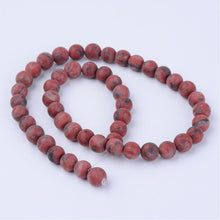 Load image into Gallery viewer, Frosted Red Jasper Beads Plain Round 6mm Strand of 60+