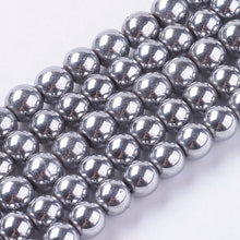 Load image into Gallery viewer, Silver Hematite (Magnetic) Beads Plain Round 6mm Strand of 62+