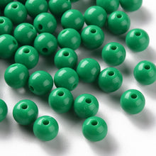 Load image into Gallery viewer, Pack of 200 Opaque Acrylic 8mm Round Large Hole Beads - Green