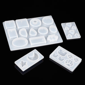 Set of 4 Silicone Resin Moulds, Jewellery Making, Mixed Shapes
