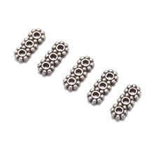 Load image into Gallery viewer, Pack of 100 Tibetan Style 3 Hole Spacer Bars, Antique Silver, 10.5mm