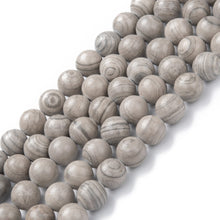Load image into Gallery viewer, Strand of 6mm Silver Line Jasper Round Beads