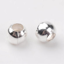Load image into Gallery viewer, Packet Of 600+ Silver Plated Iron Round Spacer Beads 3mm