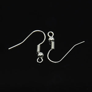 Packet Of 120+ Silver Plated Brass Earring Wire Shepherd Fish Hooks 18mm