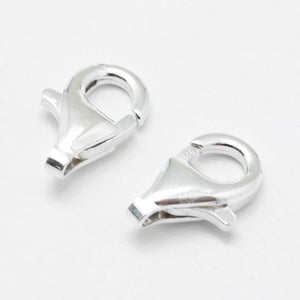 925 Sterling Silver 9 x 6 x 3mm Lobster Clasp Pack of 2