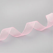 Load image into Gallery viewer, Sheer Organza Ribbon Breast Cancer Pink 12mm - 45 mtr Roll