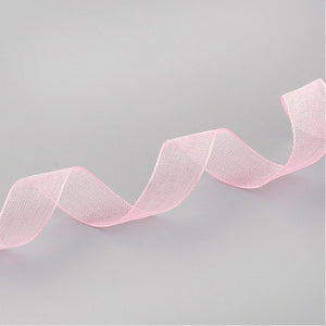 Sheer Organza Ribbon Breast Cancer Pink 12mm - 45 mtr Roll