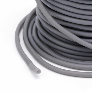 Rubber Hollow Tube Cord Grey 5M Continuous Length 2mm Thick