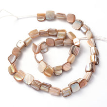 Load image into Gallery viewer, Strand of 35+ Shell Beads, Dyed Beige, 8 x 8mm