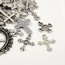 Load image into Gallery viewer, 30 Grams Antique Silver Tibetan Random Shapes &amp; Sizes Charms (Cross)
