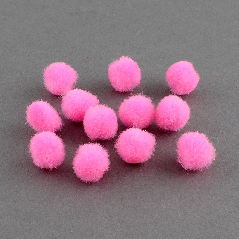 Pom Poms Yarn Fluffy Pink 15mm Pack of 50