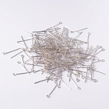 Load image into Gallery viewer, Pack Of 600+ Silver Nickel-Free STRONG Plated Iron 0.7 x 20mm Eye Pins
