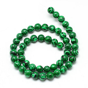 Synthetic Malachite Loose Beads Gemstone 6mm