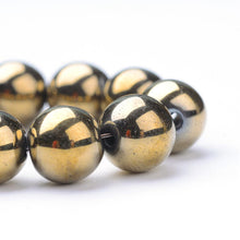 Load image into Gallery viewer, Rose Gold Hematite (Non Magnetic) Beads Plain Round 6mm Strand of 62+