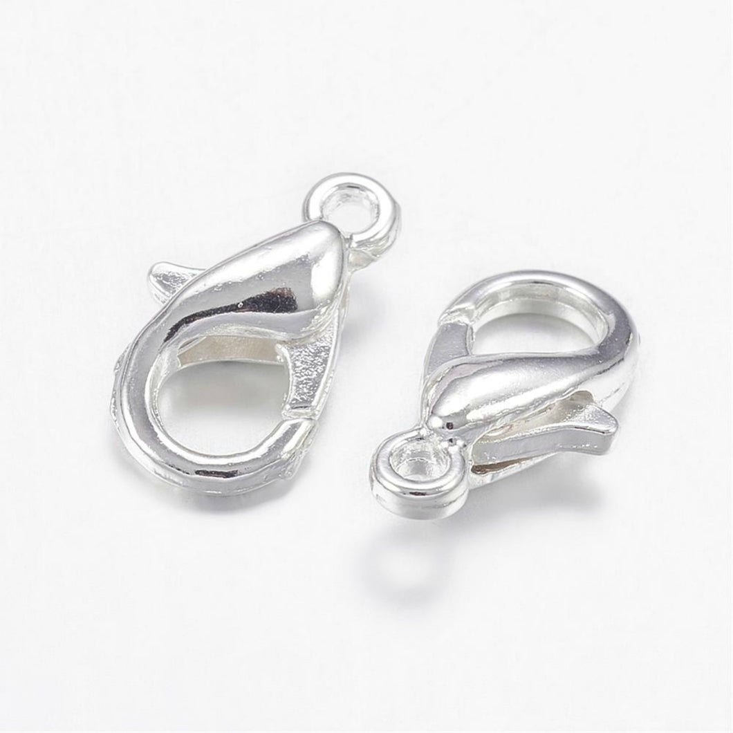 Packet Of 20 x Silver Plated Strong Quality Lobster Clasps 14mm x 8mm
