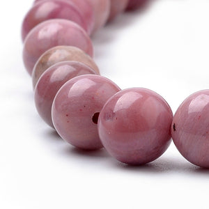 Strand of Natural 8mm Rhodochrosite Beads