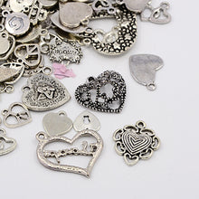 Load image into Gallery viewer, 30 Grams Antique Silver Tibetan Random Shapes &amp; Sizes HEART Charms