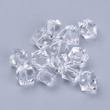 Load image into Gallery viewer, Acrylic Faceted Cube Beads 8mm Pack of 100 – Clear