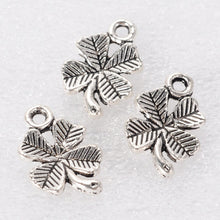 Load image into Gallery viewer, Pack of 20 Tibetan Style Antique Silver 15mm Clover Charms
