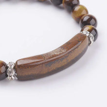 Load image into Gallery viewer, Natural Tiger Eye Beads Stretch Bracelet One Size