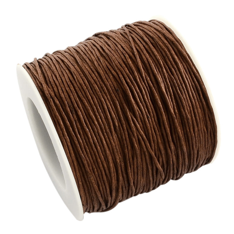 1 x Brown Waxed Cotton 5 Metre x 1mm Thong Cord