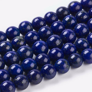 25 x Natural Lapis Lazuli Semi -Precious Beads - 6mm