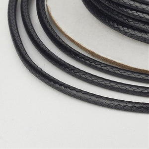 1 x Black Waxed Polyester 10 Metre x 1mm Thong Cord
