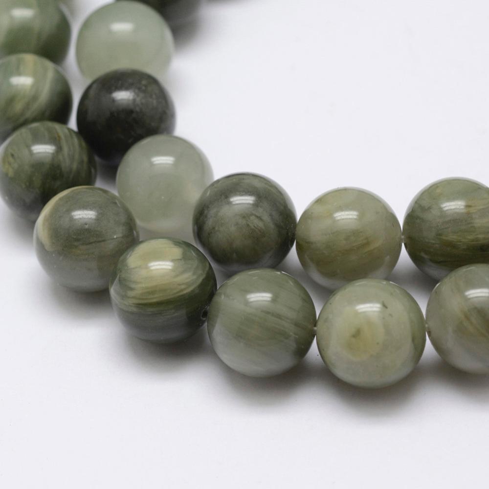 Natural Green Rutilated Quartz 6mm Beads