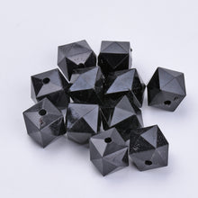 Load image into Gallery viewer, Acrylic Faceted Cube Beads 10mm Pack of 100  Black