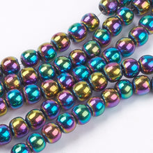 Load image into Gallery viewer, Strand Of 45+ Rainbow Hematite (Non Magnetic) 8mm Plain Round Beads