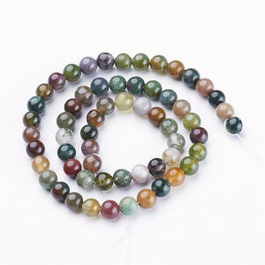 Natural Indian Agate 6mm Loose Beads Round
