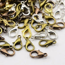 Load image into Gallery viewer, Packet Of 50 x Mixed Plated Strong Quality Lobster Clasps 10mm x 6mm