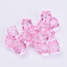 Load image into Gallery viewer, Acrylic Faceted Cube Beads 8mm Pack of 100 – Pink