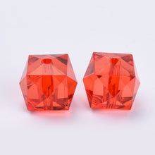 Load image into Gallery viewer, Acrylic Faceted Cube Beads 8mm Pack of 100 – Red