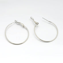 Load image into Gallery viewer, Packet of 10 x Silver Plated Iron 35mm Hoop Earrings