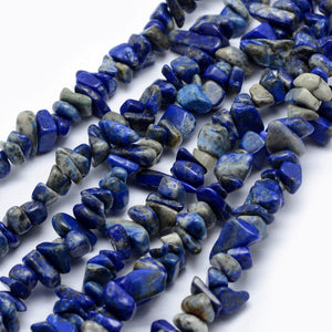 33" Strand Tumbled Gemstone Lapis Lazuli Chip Beads