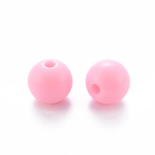Load image into Gallery viewer, Pack of 200 Opaque Acrylic 8mm Round Large Hole Beads - Pink