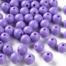 Load image into Gallery viewer, Pack of 200 Opaque Acrylic 8mm Round Large Hole Beads - Lilac