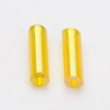 Load image into Gallery viewer, Pack of 32g Transparent AB Glass Bugle Beads 6 x 1.8mm - Yellow