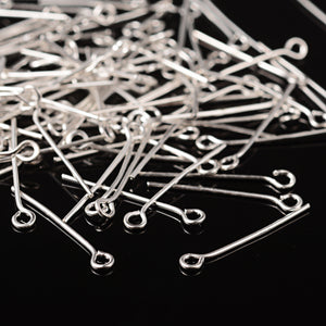 Pack Of 600+ Silver Nickel-Free STRONG Plated Iron 0.7 x 20mm Eye Pins