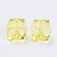 Load image into Gallery viewer, Acrylic Faceted Cube Beads 8mm Pack of 100 – Yellow