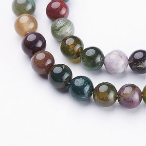 Natural Indian Agate 6mm Loose Beads Round